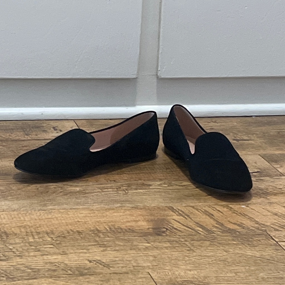 JCrew Black Suede Loafers